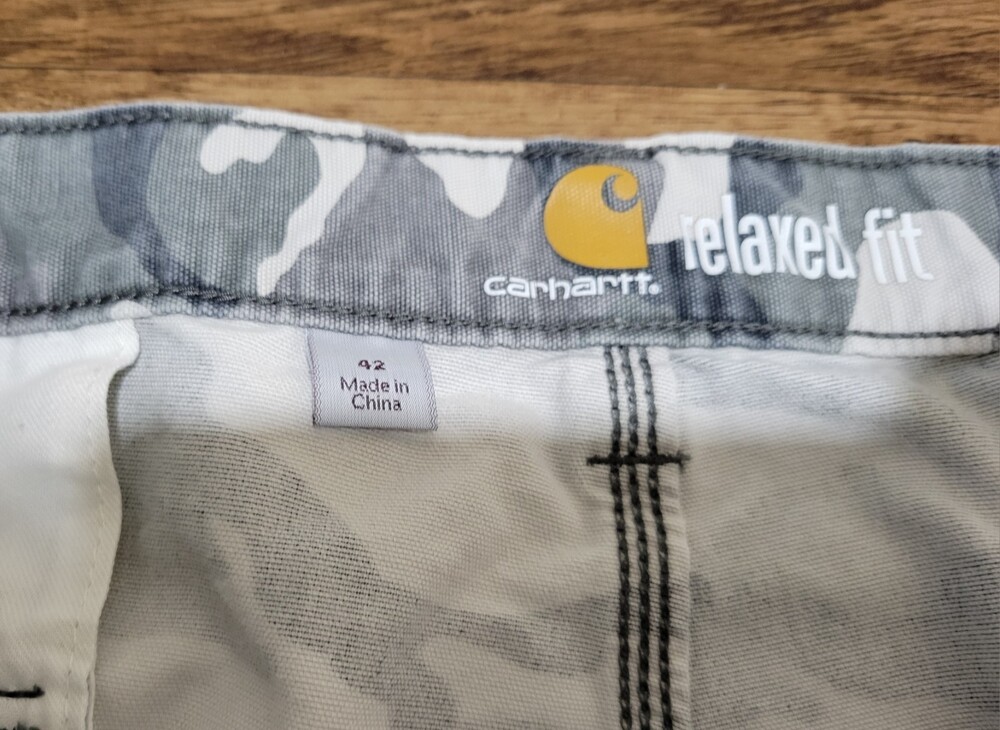 Carhartt Gray Camo Cargo Shorts Relaxed Fit Bottoms Men’s Size 42 100279-071 - Picture 6 of 12